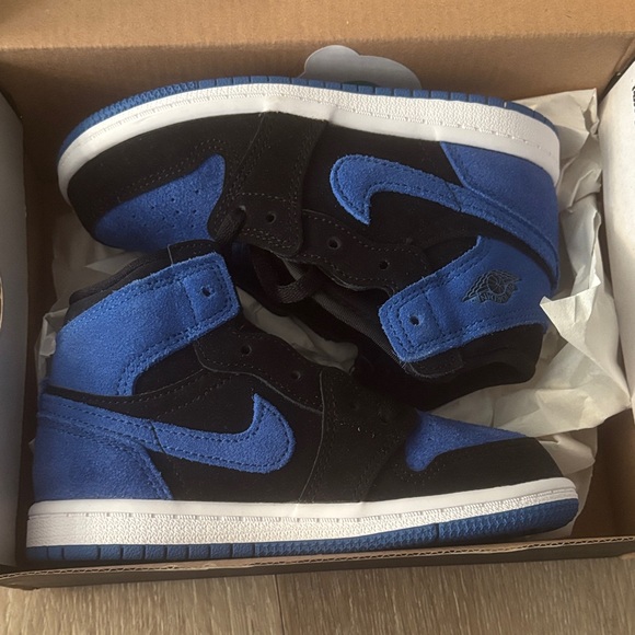Jordan Kids' Black and Blue Sneakers